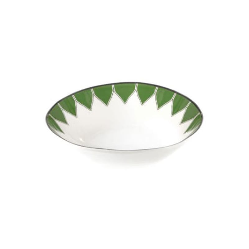 Table et cuisine - Assiettes - Assiette creuse Daria céramique vert / Ø 22 cm - peint à la main - Maison Sarah Lavoine - Bosquet - Céramique émaillée