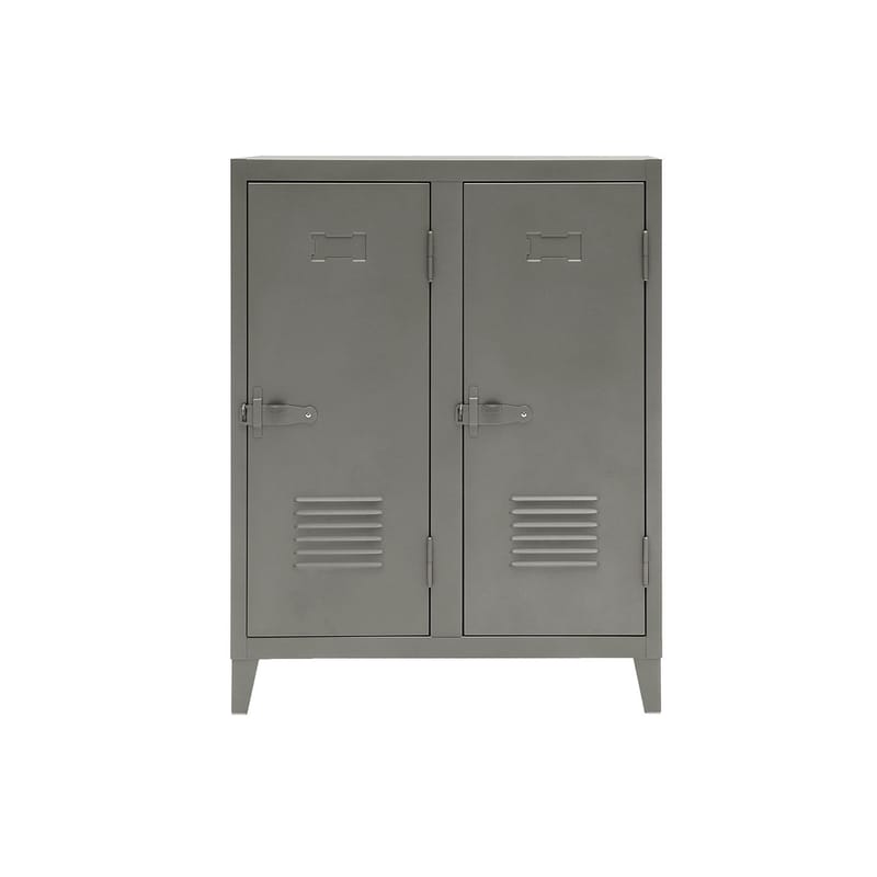 Mobilier - Mobilier Kids - Buffet Vestiaire B2 bas métal gris / 2 portes - L 80 x H 102 cm - Tolix - Gris de Paris (mat fine texture) - Acier laqué