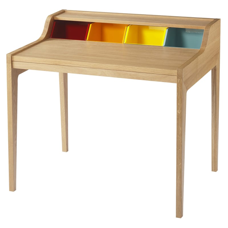 Furniture - Office Furniture - Remix Desk multicoloured natural wood The Desk - The Hansen Family - Oak - Multicoloured compartments - Solid oak