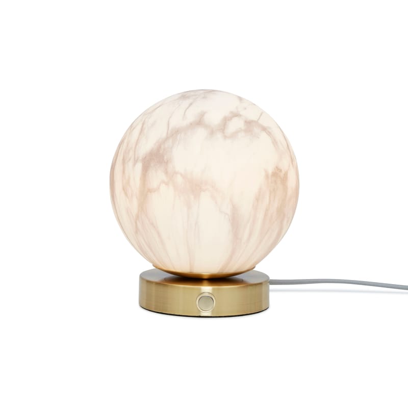 Luminaire - Lampes de table - Lampe de table Carrara verre blanc or / Ø 16 cm - Verre effet marbre - It\'s about Romi - Blanc effet marbre / Or - Métal, Verre