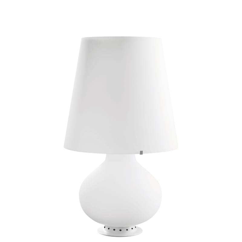 Luminaire - Lampes de table - Lampe de table Fontana Small LED verre blanc / H 34 cm - Fontana Arte - H 34 / Blanc - Métal, Verre soufflé