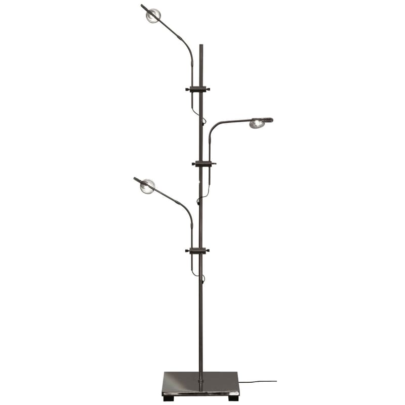 Luminaire - Lampes de table - Lampe de table Wa Wa LED métal argent / H 80 cm - Catellani & Smith - Argent - Cuivre plaqué nickel, Métal plaqué nickel