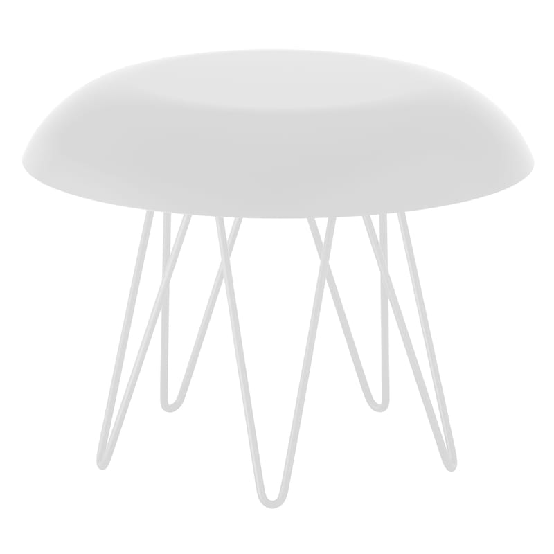 Mobilier - Tables basses - Table basse Meduse métal blanc / Ø 50 x H 37,5 cm - Casamania - Blanc - Métal