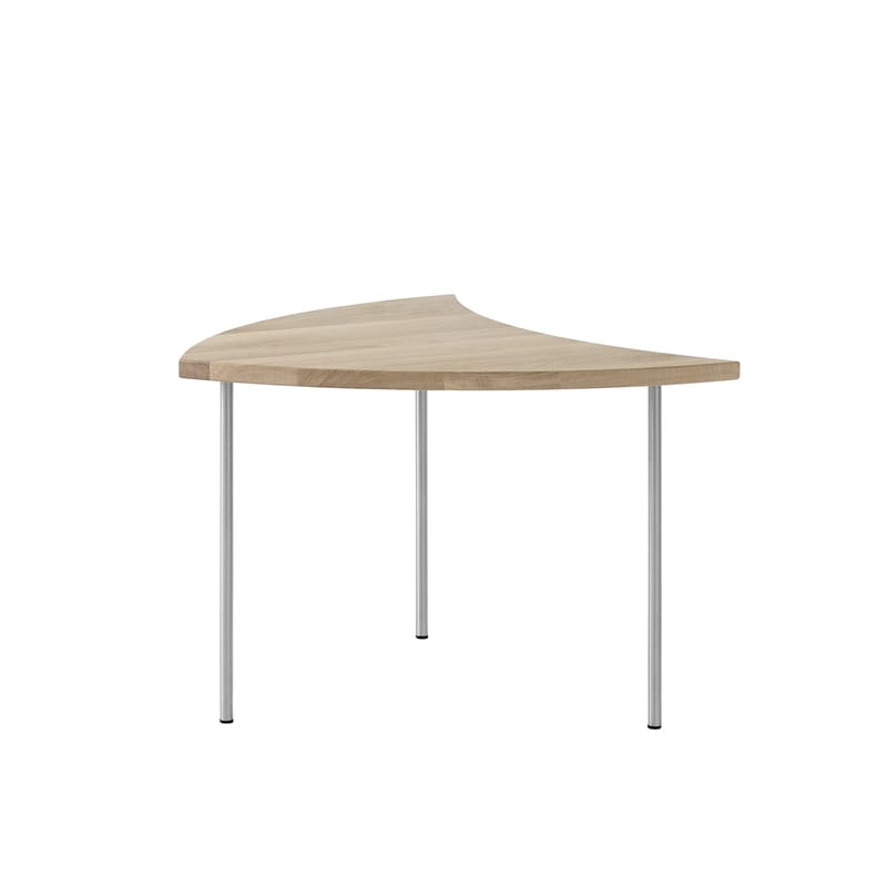 Mobilier - Tables basses - Table d\'appoint Pinwheel HM7 (1953) bois naturel / 65 x 65 cm - &tradition - Chêne huilé / Acier - Acier inoxydable, Chêne massif