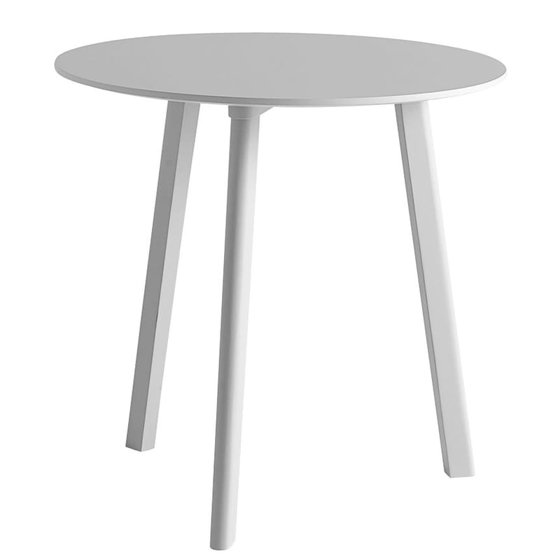 Mobilier - Tables - Table ronde Copenhague CPH DEUX 220  / Laminé - Ø 75 cm - Hay - Gris clair (laminé) / Pied gris - Hêtre massif, Stratifié recouvert de laminé plastique