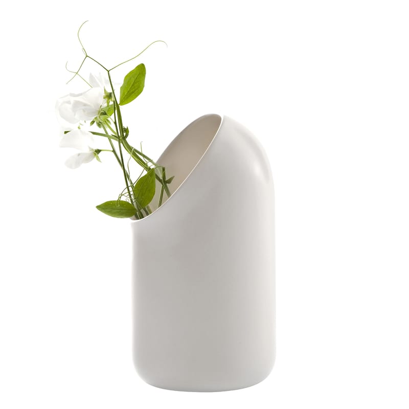 Decoration - Vases - Ô Vase ceramic white - Moustache - Vase - Ecru - Enamled terracotta