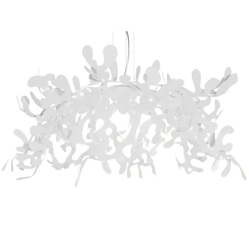 Luminaire - Suspensions - Suspension Superleaves métal blanc Ø 105 cm - Lumen Center Italia - Blanc - Métal laqué