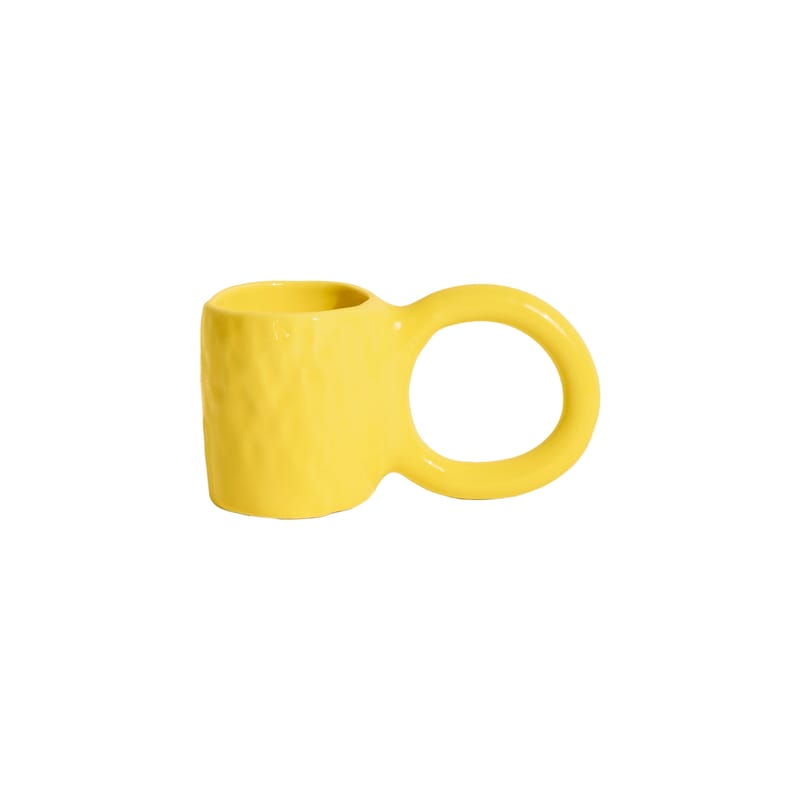 Table et cuisine - Tasses et mugs - Tasse à café Donut Medium céramique jaune / Ø 8 x H 9 cm - Petite Friture - Citron - Faïence émaillée