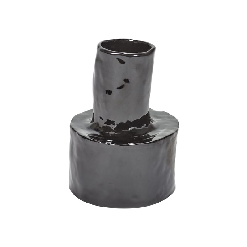 Décoration - Vases - Vase Héléna 5 céramique noir / Ø 14 x H 19 cm - Mini - Serax - n° 5 / Brun foncé - Grès