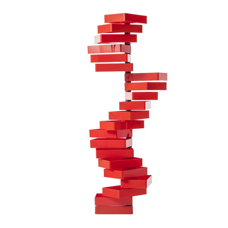 Möbel - Aufbewahrungsmöbel - Aufbewahrungsmöbel Revolving Cabinet plastikmaterial rot / Schwenkbare Kästen - Shiro Kuramata, 1970 - H 185 cm - Cappellini - Rot glänzend - Polyacryl