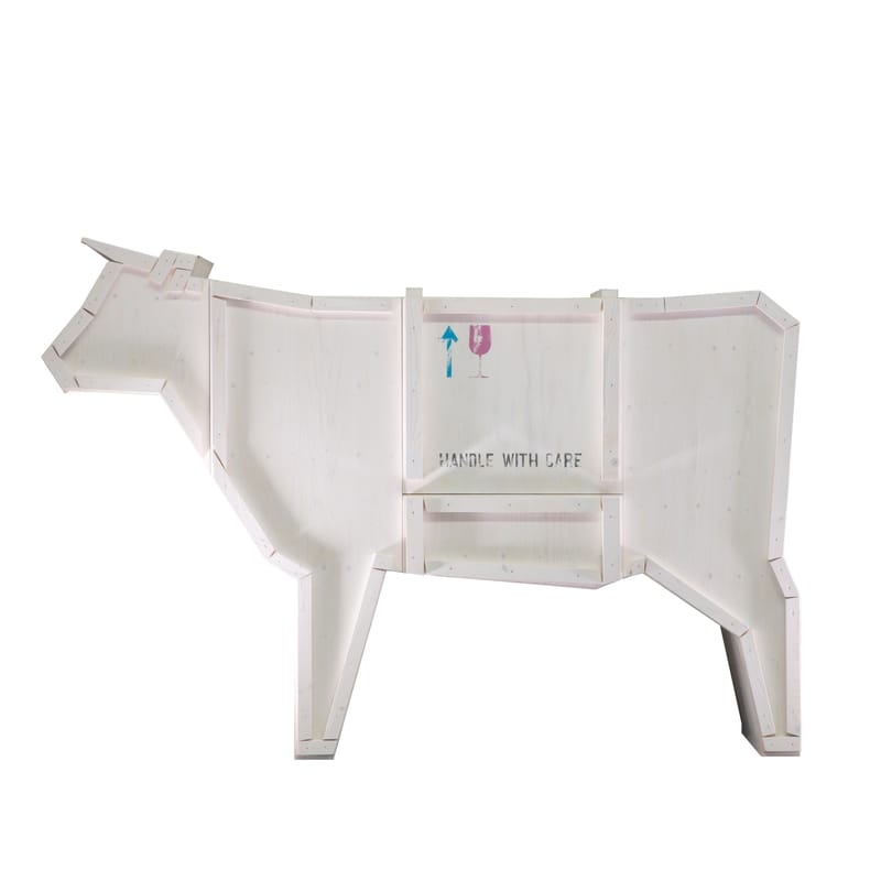 Mobilier - Commodes, buffets & armoires - Buffet Sending animals Vache 2.0 bois blanc / L 225 x H 151 cm - Seletti - Blanc - Bois peint