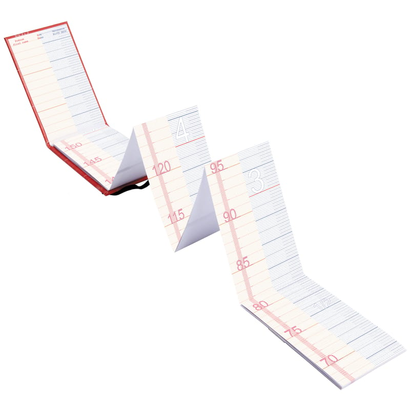 Décoration - Accessoires bureau - Carnet Toise familiale papier rouge / Centimètre & inch - L\'atelier d\'exercices - Rouge / Centimètres (FR) et Inch (UK) - Papier Tyvek