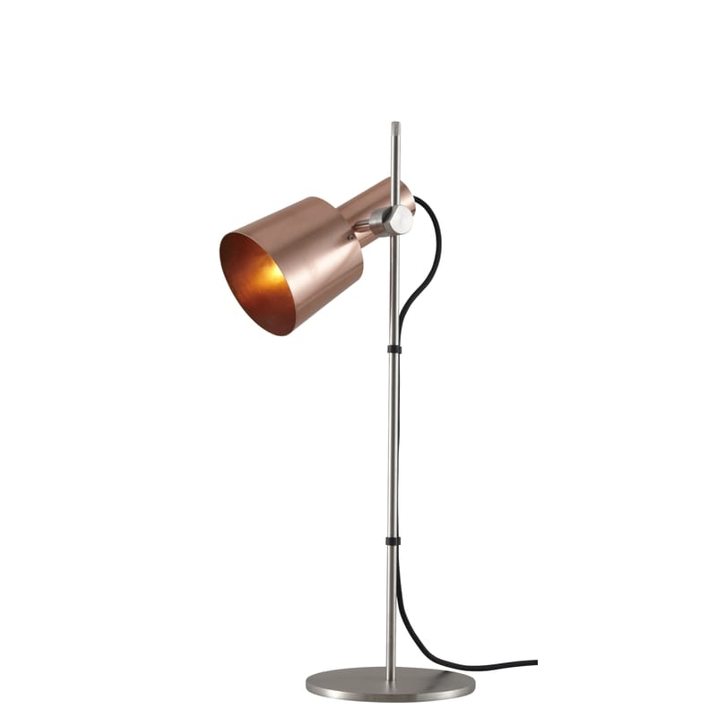 Luminaire - Lampes de table - Lampe de table Chester cuivre métal / H 57 cm - Ajustable & orientable - Original BTC - Cuivre satiné / Pied acier - Acier inoxydable, Cuivre satiné