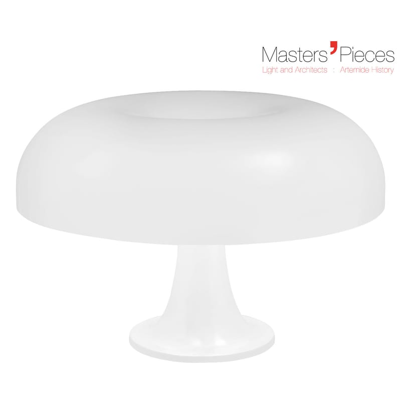 Luminaire - Lampes de table - Lampe de table Masters\' Pieces - Nesso plastique blanc / 1967 - Ø 54 cm - Artemide - Blanc - ABS