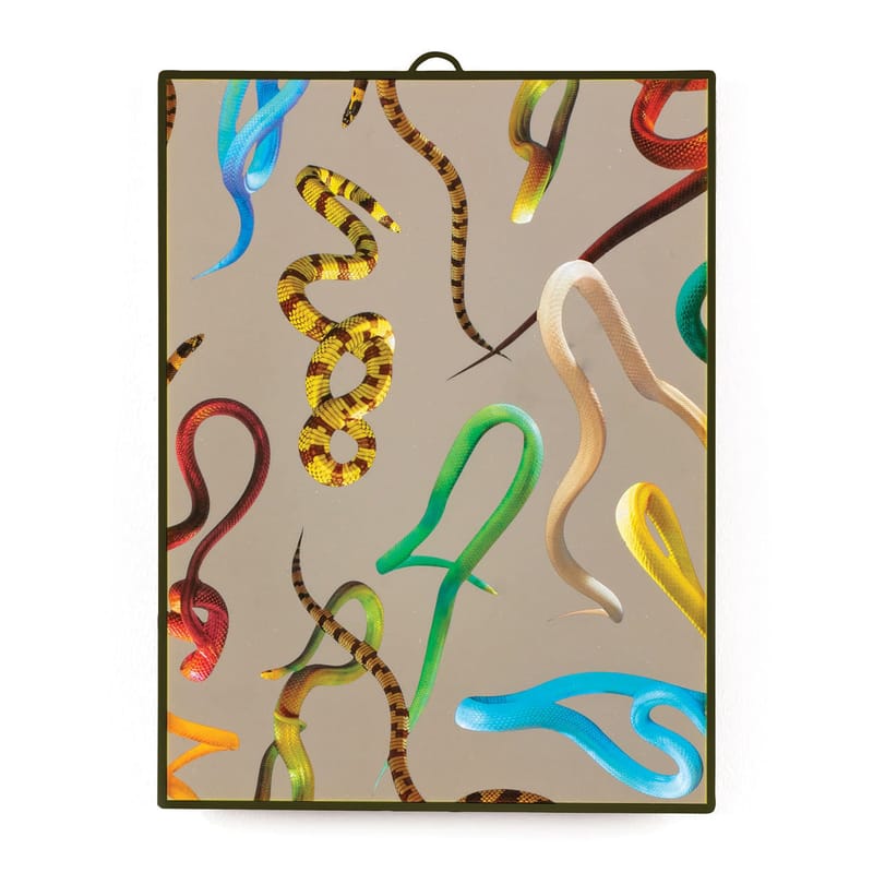 Décoration - Miroirs - Miroir Toiletpaper plastique multicolore / Snakes - Medium H 30 cm - Seletti - Serpents / Vert - Matière plastique, Verre sérigraphié