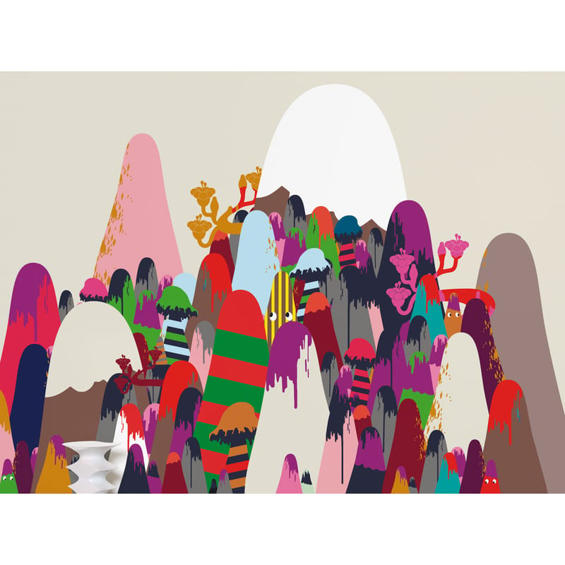 Décoration - Stickers, papiers peints & posters - Papier peint panoramique Mountains papier multicolore / 8 lés - L 372 x H 300 cm - Domestic - Mountains / Multicolore - Papier intissé