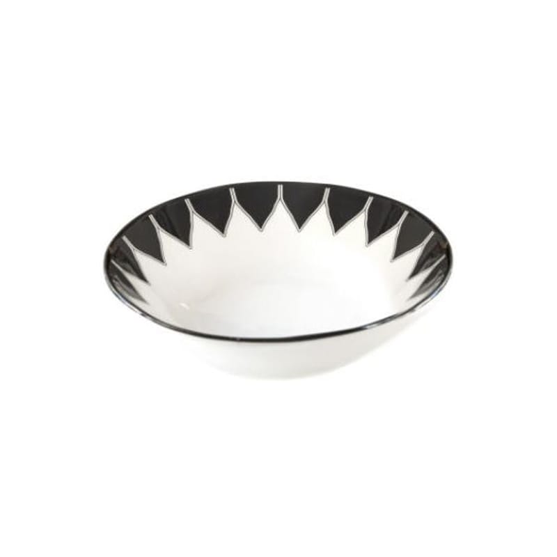 Tableware - Plates - Daria Soup plate ceramic black / Ø 23 cm - Hand-painted ceramic - Maison Sarah Lavoine - Black - Glazed ceramic