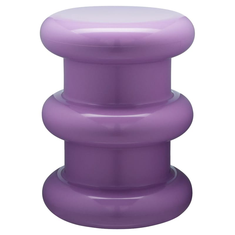 Mobilier - Tabourets bas - Tabouret Pilastro plastique violet / H 46 x Ø 35 cm - By Ettore Sottsass - Kartell - Violet - Technopolymère thermoplastique teinté dans la masse