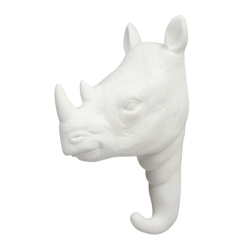Arredamento - Appendiabiti  - Appendiabiti Rhino ceramica bianco / Porcellana - & klevering - Rinoceronte / Bianco - Porcellana