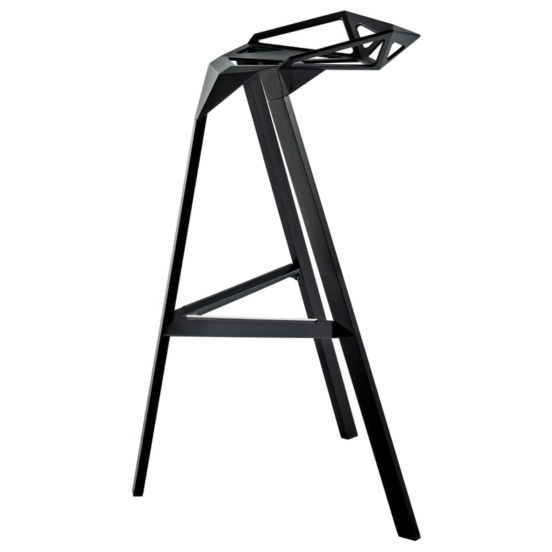 Furniture - Bar Stools - Stool One Bar stool metal black H 67 cm - Metal - Magis - Black - Aluminium
