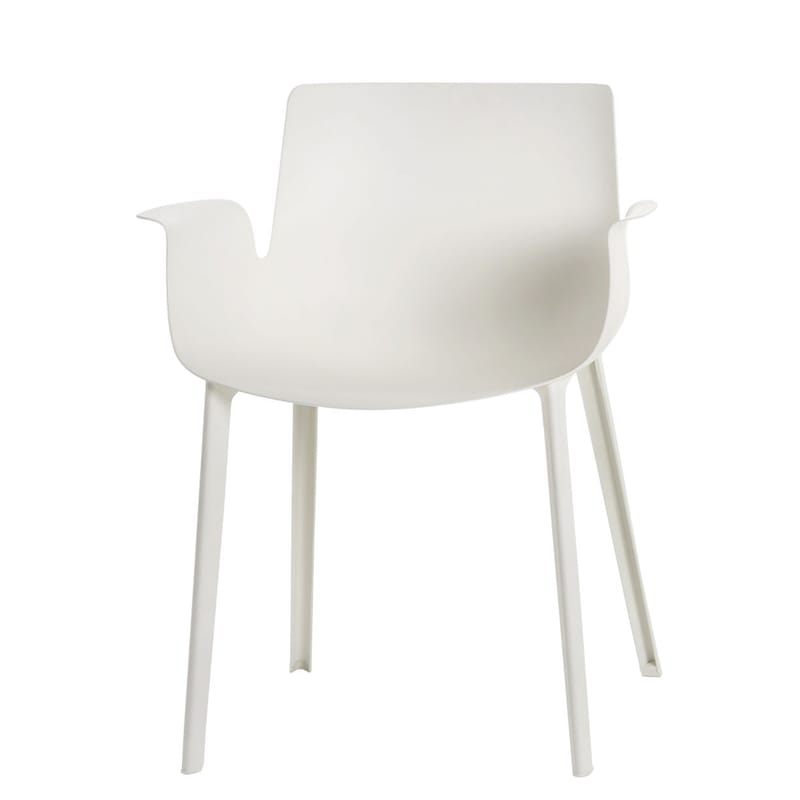 Mobilier - Chaises, fauteuils de salle à manger - Fauteuil Piuma plastique blanc / Piero Lissoni, 2016 - Kartell - Blanc - Thermoplastique polymère renforcé