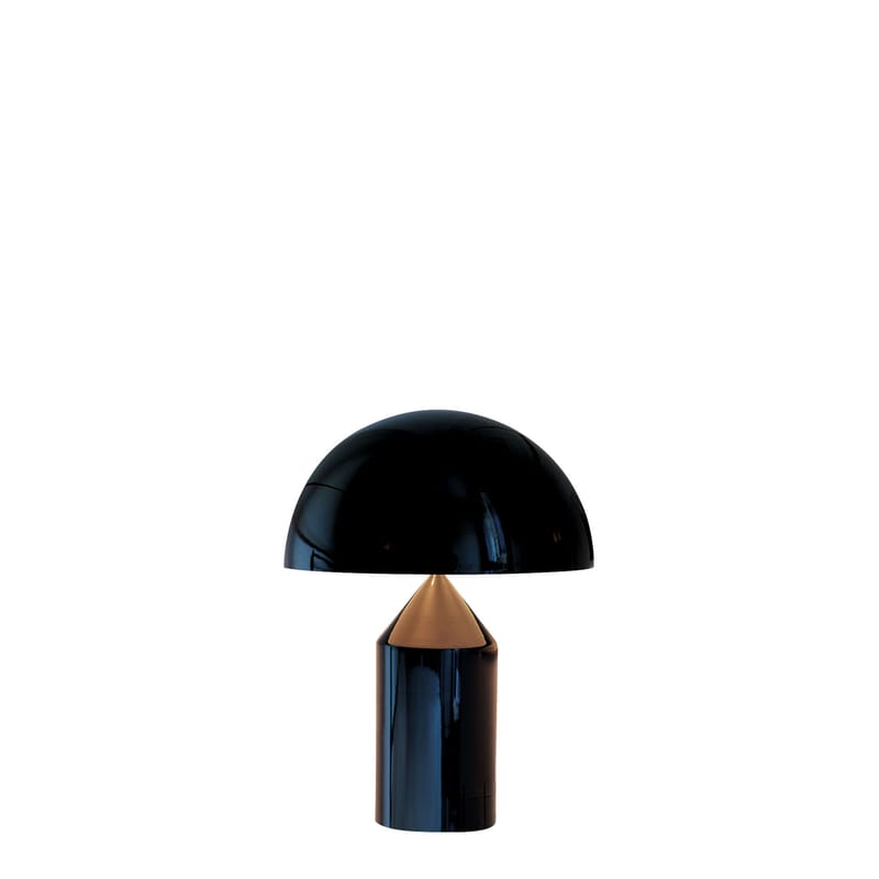 Luminaire - Lampes de table - Lampe de table Atollo Small métal noir / H 35 cm / Vico Magistretti, 1977 - O luce - Noir (métal) - Aluminium verni