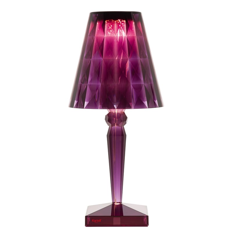 Luminaire - Lampes de table - Lampe de table Big Battery LED plastique violet / H 37 cm - Sur secteur - Kartell - Prune - PMMA