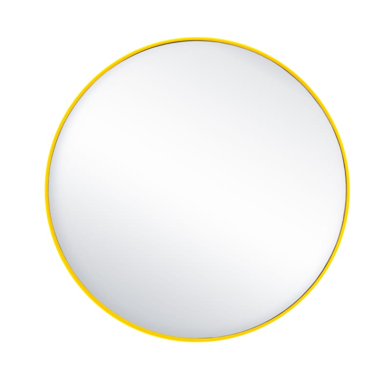 Décoration - Miroirs - Miroir mural G16 métal jaune / Ø 44,8 cm - Tolix - Citron - Acier recyclé laqué, Verre poli