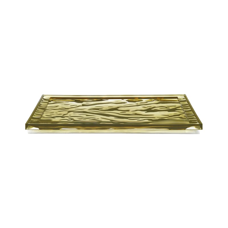 Table et cuisine - Plateaux et plats de service - Plateau Dune Small plastique vert / 46 x 32 cm - PMMA - Kartell - Vert pâle - PMMA