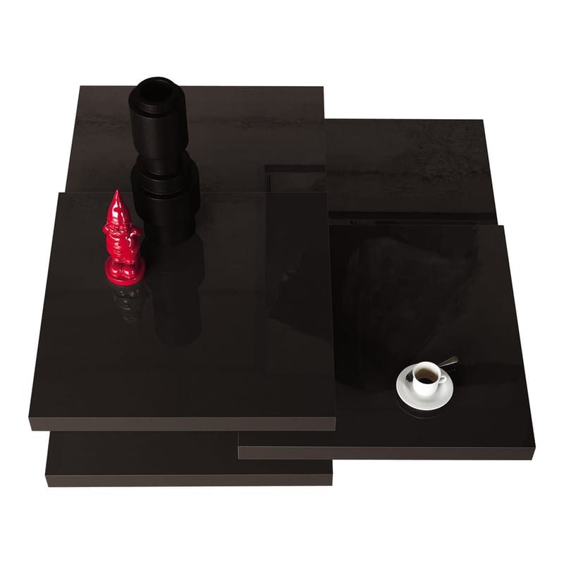 Mobilier - Tables basses - Table basse Rotor bois noir - Kristalia - Noir brillant - Chêne laqué