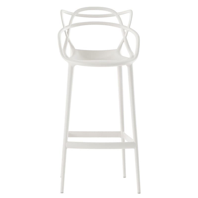 Mobilier - Tabourets de bar - Chaise de bar Masters plastique blanc / H 75 cm - Kartell - Blanc - Technopolymère thermoplastique recyclé