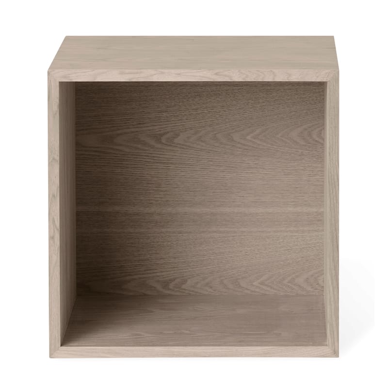Mobilier - Etagères & bibliothèques - Etagère Stacked bois naturel / Medium carré 43x43 cm / Avec fond - Muuto - Chêne - MDF placage chêne