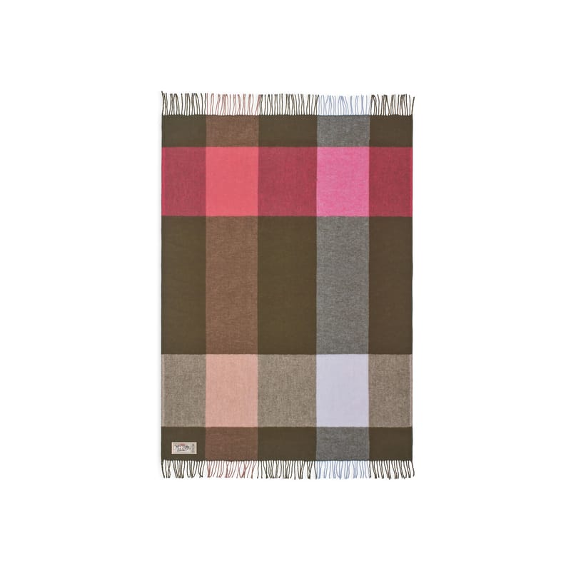 Dossiers - Les bonnes affaires - Plaid Colour Blend tissu marron / 100 % pure laine vierge - 185 x 130 cm - Fatboy - Rhubarbe (tons marron & rose) - Laine