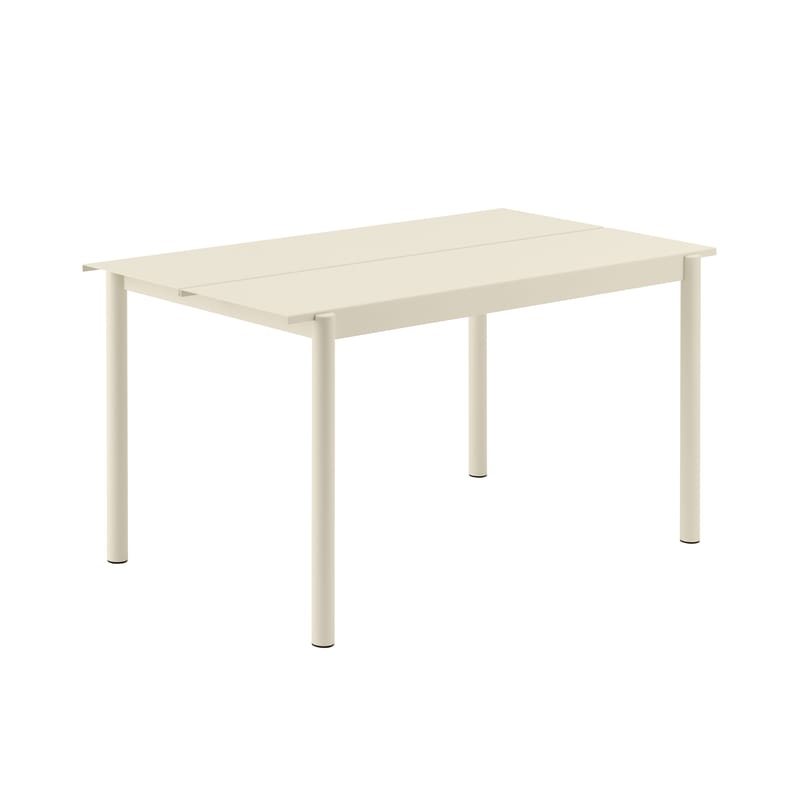 Jardin - Tables de jardin - Table rectangulaire Linear métal blanc / 140 x 75 cm - Muuto - Blanc - Acier revêtement poudre