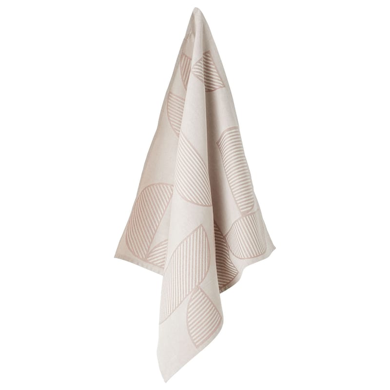 Tableware - Tea Towels & Aprons - Figura Tea towel textile pink grey Set of 2 - AYTM - Pink / Light grey - Cotton