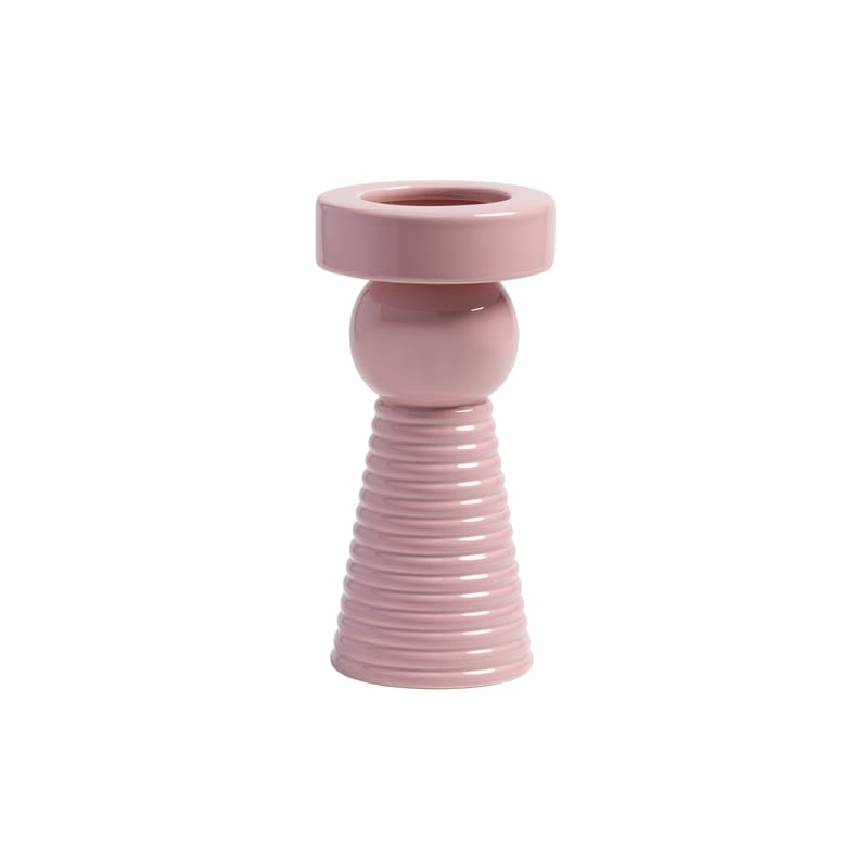 Décoration - Vases - Vase Stack céramique rose / Ø 9.5 x H 19 cm - & klevering - Ø 9.5 x H 19 cm / Rose - Céramique