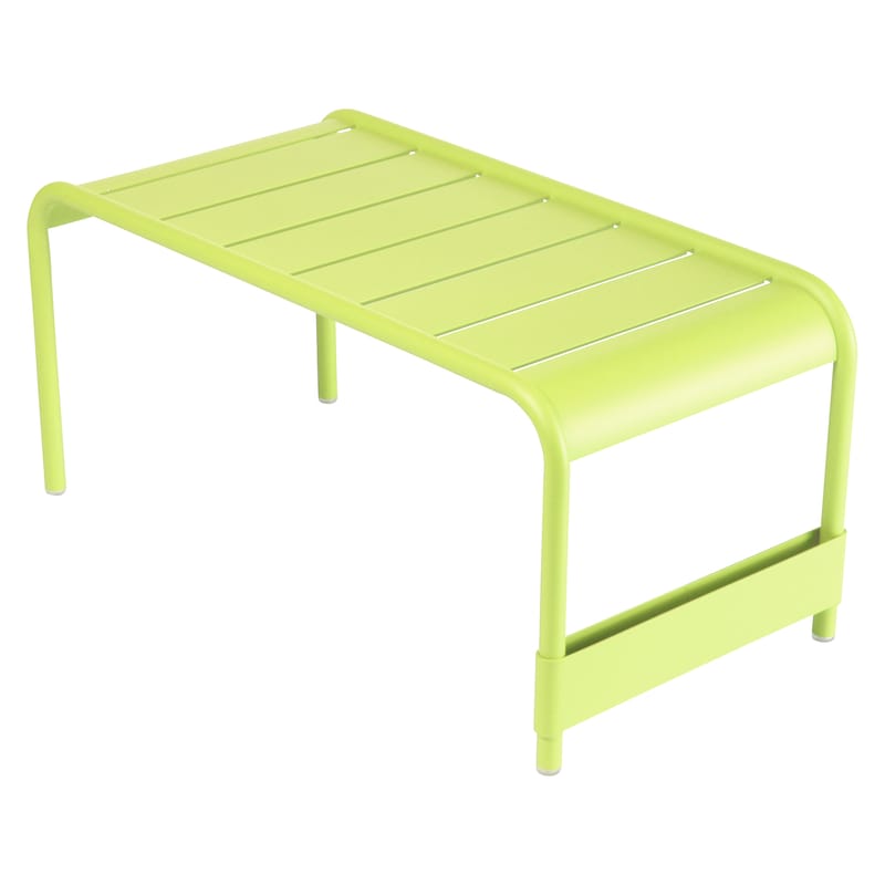 Mobilier - Tables basses - Banc Luxembourg métal vert / Table basse - 86 x 43 x H 40 cm - Fermob - Verveine - Aluminium laqué
