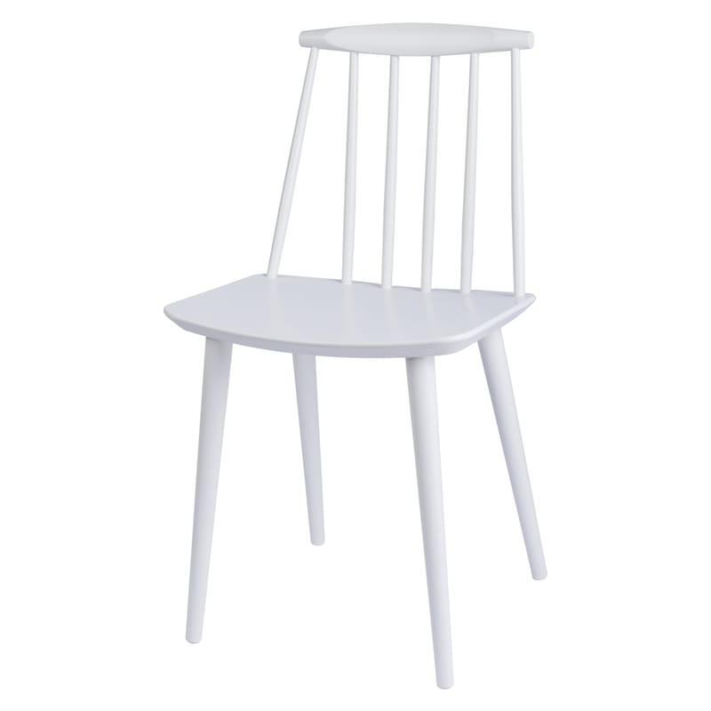 Mobilier - Chaises, fauteuils de salle à manger - Chaise J77 bois blanc / Réédition années 60 - Hay - Blanc - Hêtre massif teinté