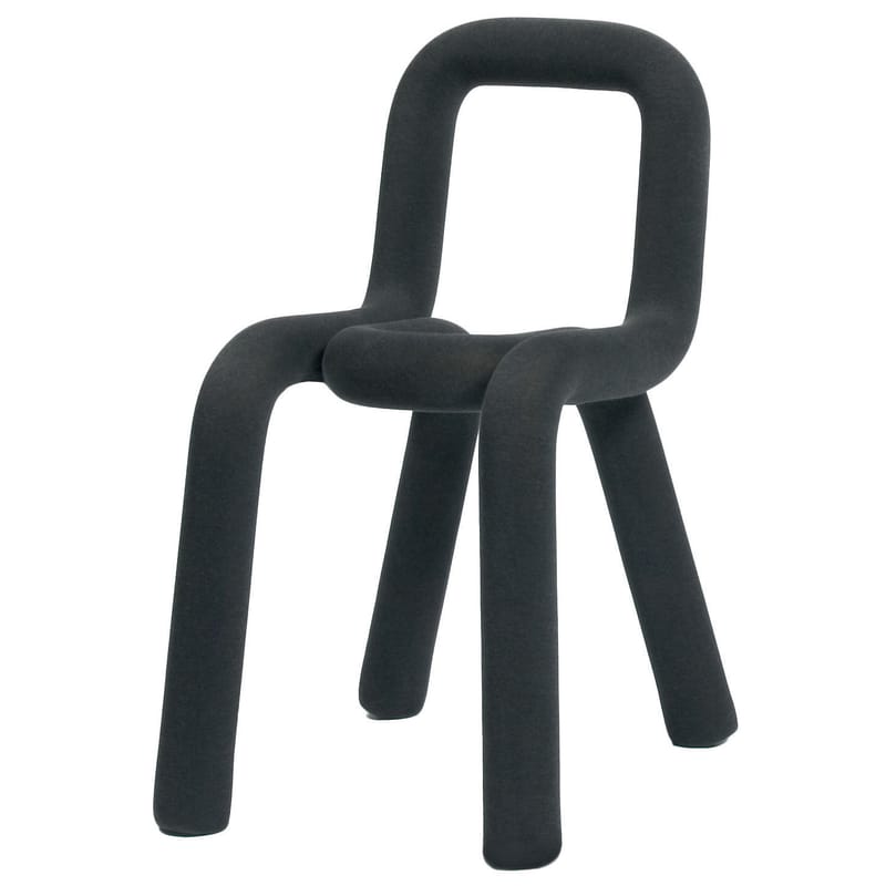 Mobilier - Chaises, fauteuils de salle à manger - Chaise rembourrée Bold tissu gris - Moustache - Gris foncé - Acier, Mousse, Tissu