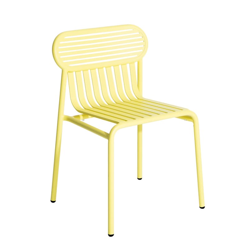 Mobilier - Chaises, fauteuils de salle à manger - Chaise Week-end métal jaune / Aluminium - Petite Friture - Jaune - Aluminium thermolaqué époxy