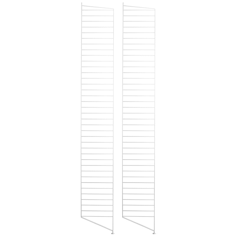 Mobilier - Etagères & bibliothèques - Montant de sol String® system métal blanc / H 200 x P 30 cm - Set de 2 - String Furniture - Blanc - Acier laqué
