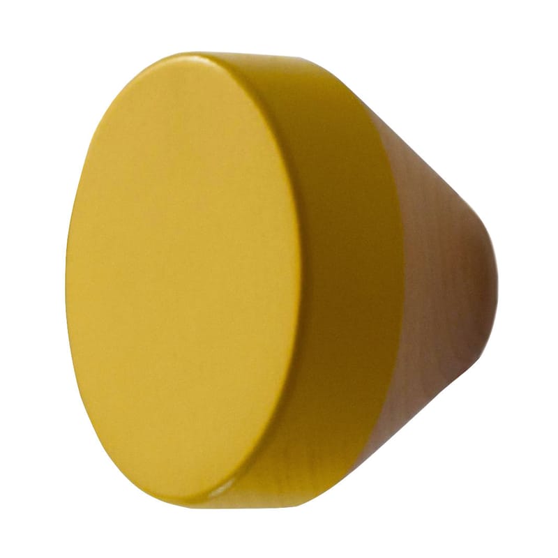 Mobilier - Portemanteaux, patères & portants - Patère Clou bois jaune / Ø 7 cm - ENOstudio - Jaune moutarde - Hêtre naturel, Hêtre peint