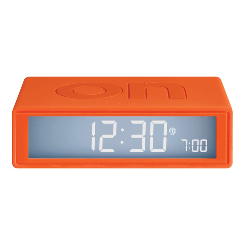Décoration - High Tech - Réveil LCD Flip + plastique orange / Réveil réversible - Lexon - Orange - ABS, Gomme