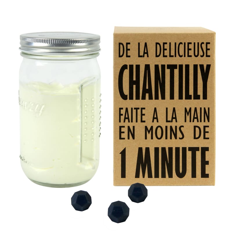 Table et cuisine - Ustensiles de cuisines - Shaker Creazy verre transparent / Pour chantilly maison en 1 minute - Cookut - Transparent / Métal - Métal, Silicone, Verre