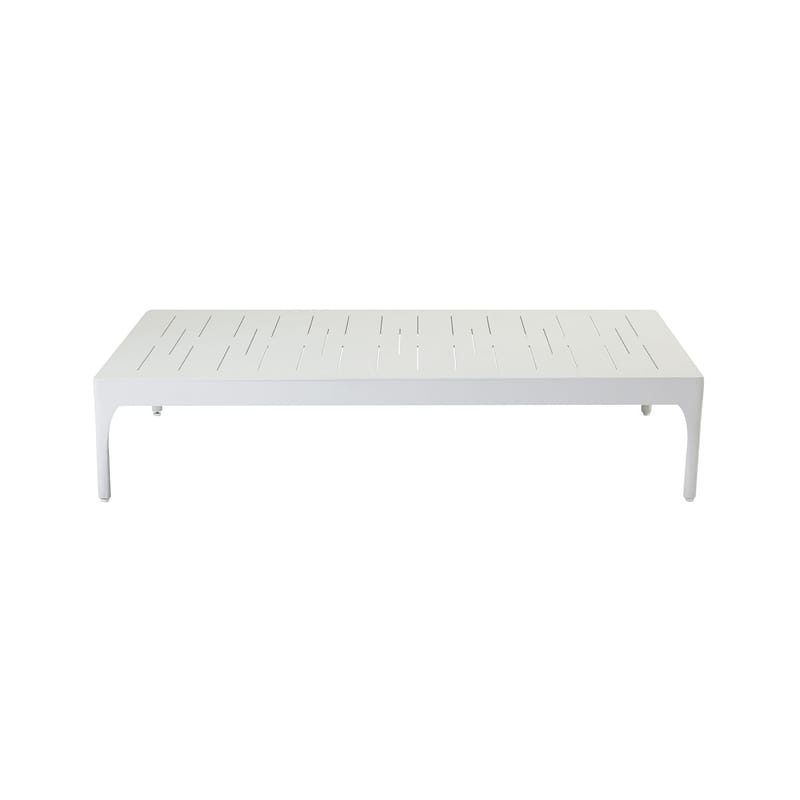 Mobilier - Tables basses - Table basse Infinity métal blanc / 120 x 90 cm - Aluminium - Ethimo - Blanc chaud - Aluminium thermolaqué