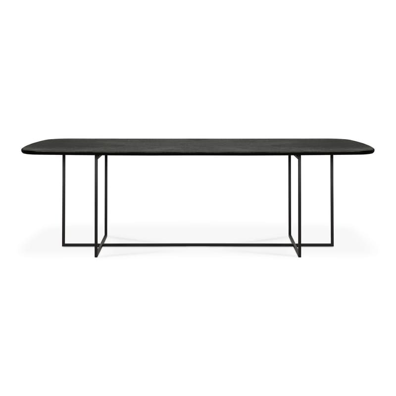 Mobilier - Tables - Table rectangulaire Arc bois noir / 250 x 100 cm - 10 personnes / Chêne teinté - Ethnicraft - L 250 cm / Noir - Chêne teinté, Métal