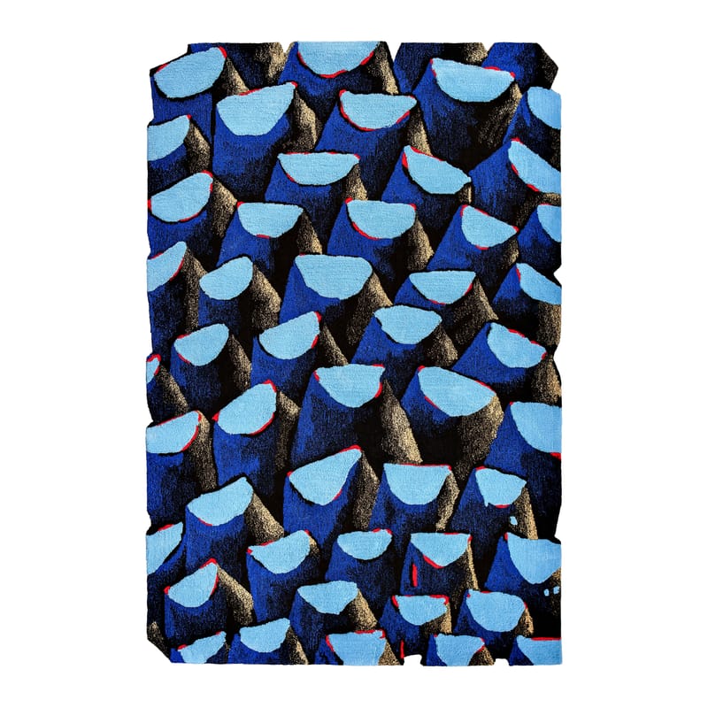 Décoration - Tapis - Tapis Bleu palmier  bleu / 165 x 250 cm - Tufté main - PINTON - Bleu - Laine