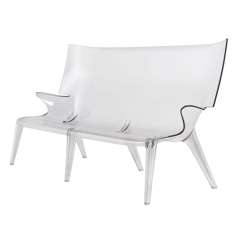 Outdoor - Garden sofas - Uncle Jack 3-seater outdoor sofa plastic material transparent - Kartell - Clear - Polycarbonate