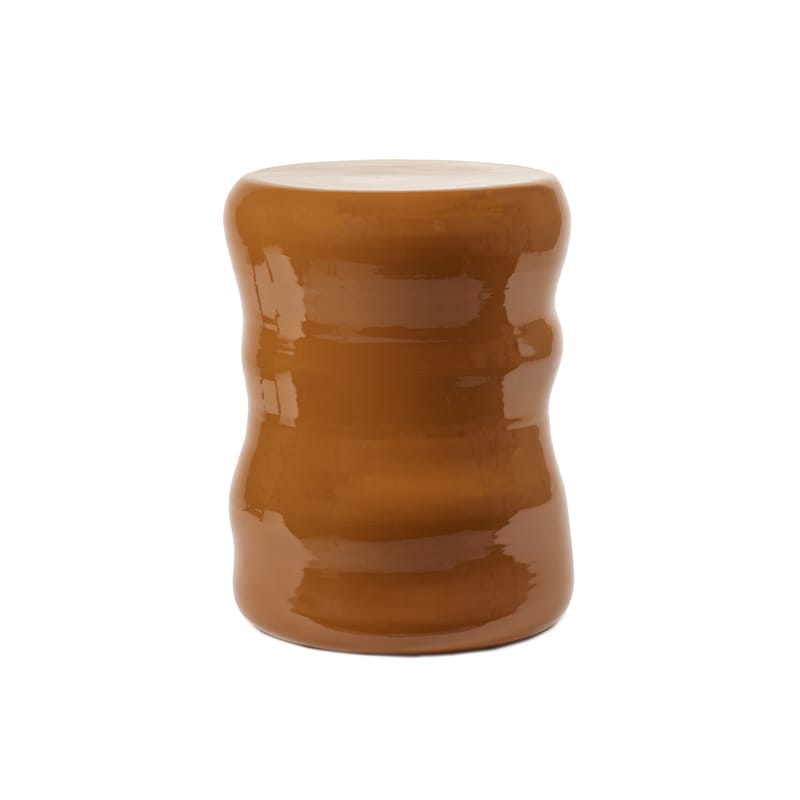 Möbel - Couchtische - Beistelltisch Pawn Organic keramik orange / Hocker - Keramik - Serax - Terrakotta / Ø 40 x H 45 cm - emailliertes Terrakotta