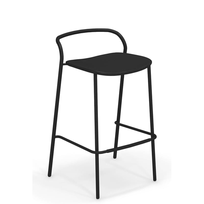 Mobilier - Tabourets de bar - Chaise de bar Zahir métal noir / H 75 cm - Emu - Noir - Acier verni